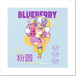 Bubble Tea Boba Tea Lover Kawaii Cute Anime Character Posters and Art